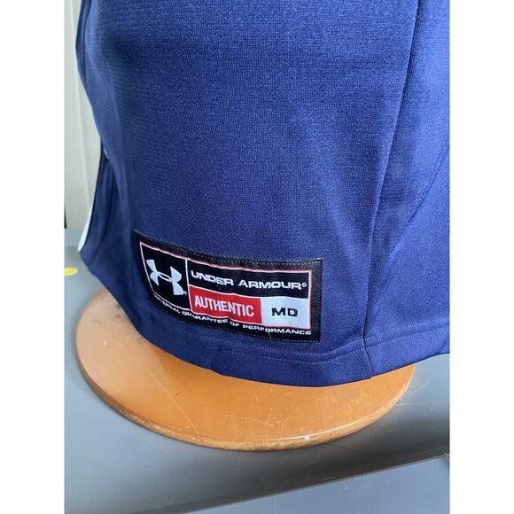Under Armour Mens Jersey Sz M Navy Blue Baseball Short Sleeves Button Front - Picture 5 of 7